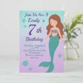 Mermaid Birthday Invitation Kaart (Staand voorkant)