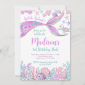 Mermaid Birthday Invitation Kaart (Voorkant)