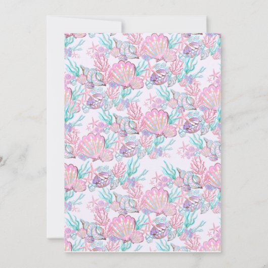 Mermaid Birthday Invitation Kaart (Achterkant)