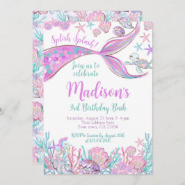 Mermaid Birthday Invitation Kaart