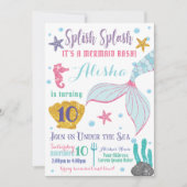 Mermaid Birthday Invitation Kaart (Voorkant)
