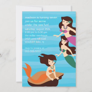 Mermaid Birthday Invitation Kaart