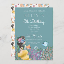 Mermaid Birthday Invitation Kaart