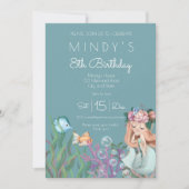Mermaid Birthday Invitation Kaart (Voorkant)