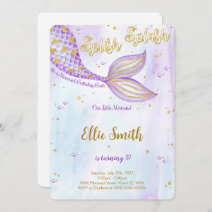 Mermaid Birthday Invitation Kaart