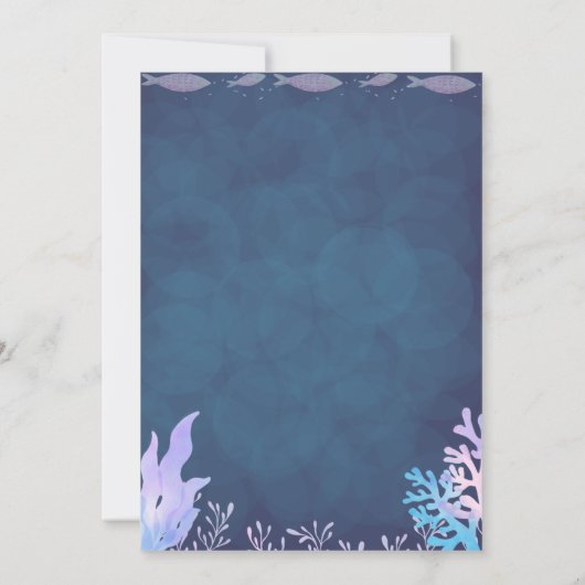 Mermaid Birthday Invitation Kaart (Achterkant)