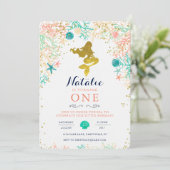 Mermaid Birthday Invitation Kaart (Staand voorkant)