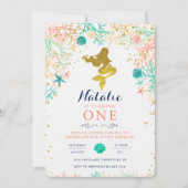 Mermaid Birthday Invitation Kaart (Voorkant)