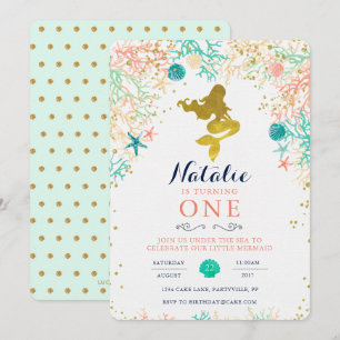 Mermaid Birthday Invitation Kaart