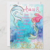Mermaid Birthday Invitation Kaart (Voorkant)