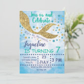 Mermaid Birthday Invitation- Laten we Mermaids zij Kaart (Staand voorkant)