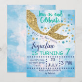 Mermaid Birthday Invitation- Laten we Mermaids zij Kaart (Voorkant / Achterkant)