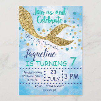 Mermaid Birthday Invitation- Laten we Mermaids zij Kaart