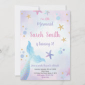 Mermaid Birthday Invitation, Mermaid Invitation Kaart (Voorkant)