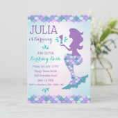 Mermaid Birthday Invitation Mermaid Number 1 Kaart (Staand voorkant)