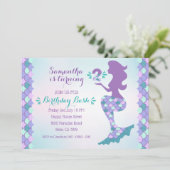 Mermaid Birthday Invitation Mermaid Number 2 Kaart (Staand voorkant)