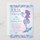 Mermaid Birthday Invitation Mermaid Number 2 Kaart (Voorkant)