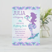 Mermaid Birthday Invitation Mermaid Number 2 Kaart (Staand voorkant)