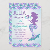 Mermaid Birthday Invitation Mermaid Number 2 Kaart (Voorkant / Achterkant)