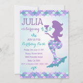 Mermaid Birthday Invitation Mermaid Number 3 Kaart (Voorkant)