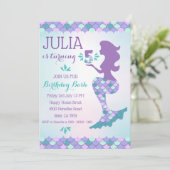Mermaid Birthday Invitation Mermaid Number 5 Kaart (Staand voorkant)