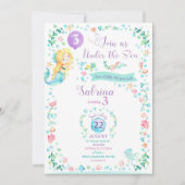 Mermaid Birthday Invitation Mermaid Party Blonde Kaart (Voorkant)