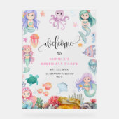 Mermaid Birthday Invitation, onder het Zee Mermaid Acryl Bord (Voorkant)