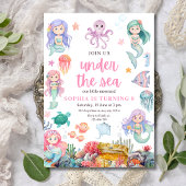 Mermaid Birthday Invitation, onder het Zee Mermaid Kaart