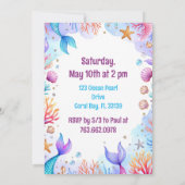 Mermaid Birthday Invitation - Onder het Zee Party Kaart (Achterkant)