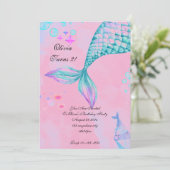 Mermaid Birthday Invitation Save The Date (Staand voorkant)