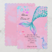 Mermaid Birthday Invitation Save The Date (Voorkant / Achterkant)