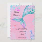 Mermaid Birthday Invitation Save The Date (Voorkant)