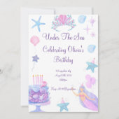 Mermaid Birthday Invitation Save The Date (Voorkant)