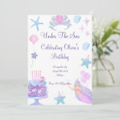 Mermaid Birthday Invitation Save The Date (Staand voorkant)