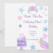 Mermaid Birthday Invitation Save The Date (Voorkant / Achterkant)