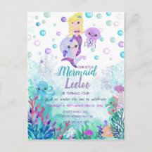Mermaid Birthday Invitation under the zee party