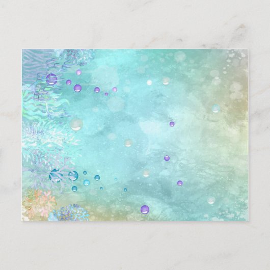 Mermaid Birthday Invitation under the zee party Uitnodiging Briefkaart (Achterkant)