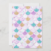 Mermaid Birthday Invitation Unicorn Black Mermaid Kaart (Achterkant)