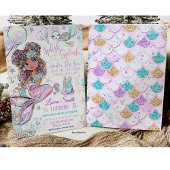 Mermaid Birthday Invitation Unicorn Black Mermaid Kaart