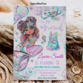 Mermaid Birthday Invitation Unicorn Black Mermaid Kaart