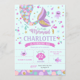 Mermaid Birthday Invitations Mermaid Party Kaart