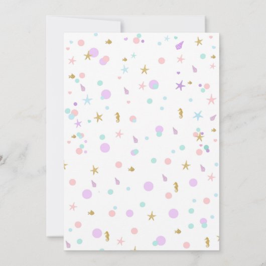 Mermaid Birthday Invitations Mermaid Pool Party Kaart (Achterkant)