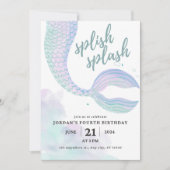 Mermaid Birthday Invite Kaart (Voorkant)