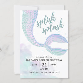 Mermaid Birthday Invite Kaart