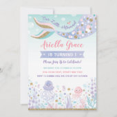 Mermaid Birthday Invite under the Zee Pool Party Kaart (Voorkant)