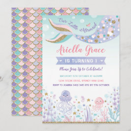 Mermaid Birthday Invite under the Zee Pool Party Kaart