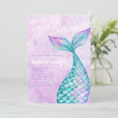 Mermaid Birthday Kaart (Staand voorkant)