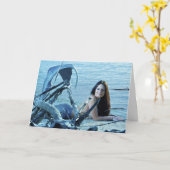 Mermaid Birthday Kaart (Gele Bloem)