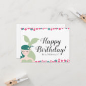 Mermaid Birthday Kaart (Voorkant / Achterkant in situ)