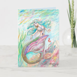 Mermaid Birthday-kaart Kaart